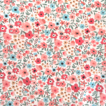 בד פרחים צבעוניים רקע לבן