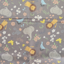 בד גן חיות רקע אפור